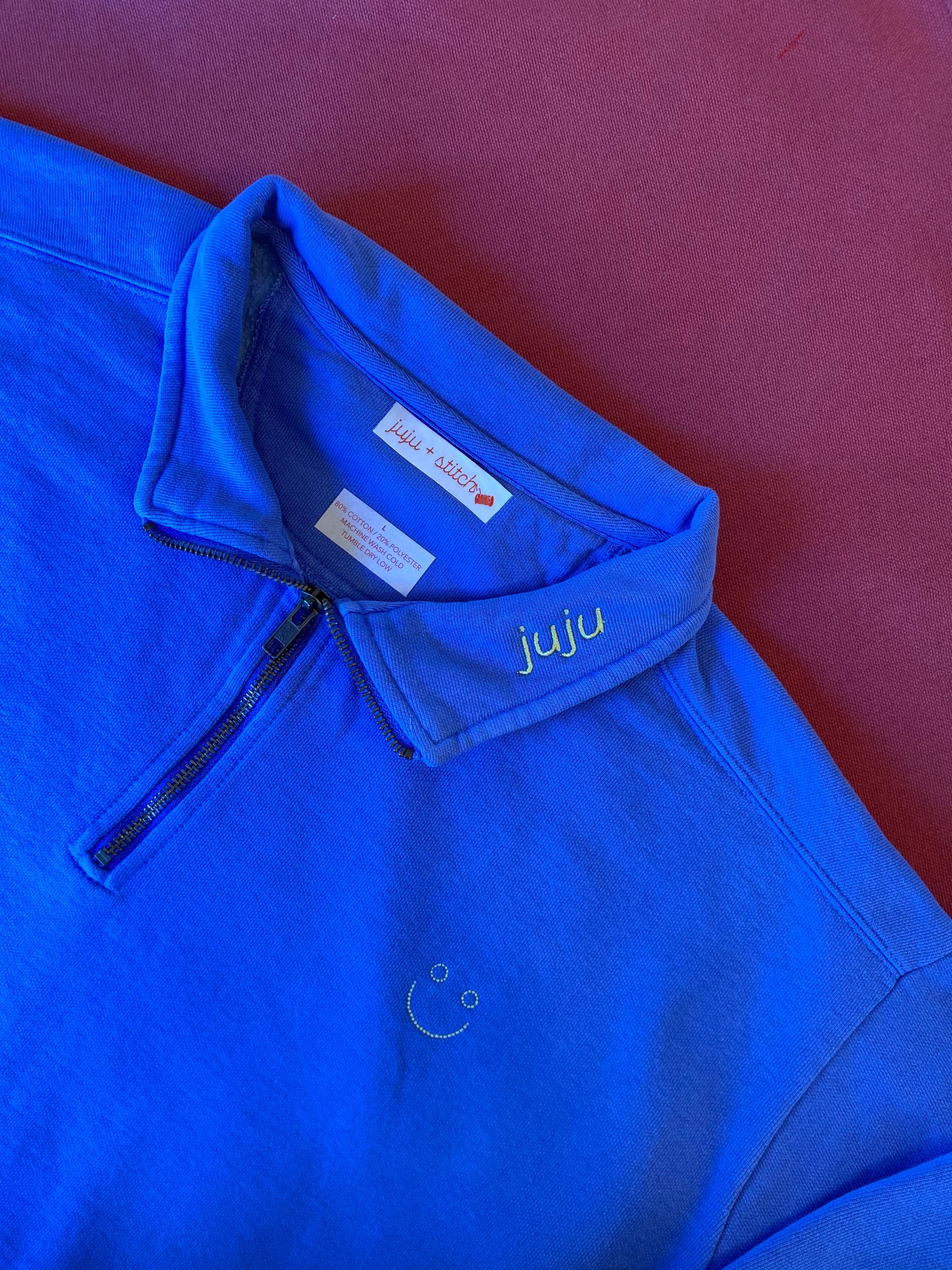 Adult Vintagewash Half Zip Fleece Sweatshirt (Unisex) - juju