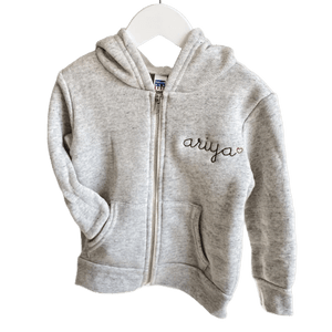 Adult Zip Fleece Hoodie (Unisex) juju + stitch Adult XL / Tri Light Gray custom personalized script embroidered zip-up sweatshirt