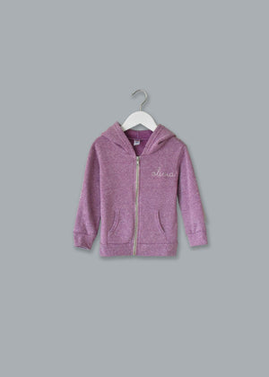 Adult Zip Fleece Hoodie (Unisex) juju + stitch Adult XL / Tri Lilac custom personalized script embroidered zip-up fleece sweatshirt