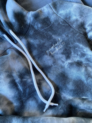 Adult Supersoft Marbled Tie-Dye Hoodie (Unisex) juju + stitch Adult XS / Black Marble custom personalized script embroidered tie dye marble hoodie