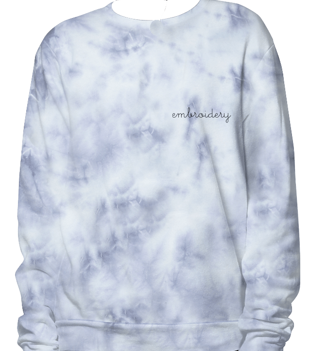 juju + stitch Personalized Custom Embroidered Sweatshirts & Hoodies Adult XS / Gray Marble Adult Supersoft Marbled Tie-Dye Crewneck Sweatshirt (Unisex)