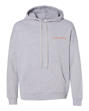 Adult Supersoft Classic Hoodie (Unisex) juju + stitch Adult XS / Heather Gray custom personalized script embroidered hoodie