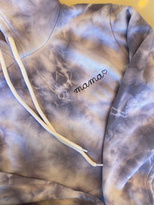 Adult Supersoft Marbled Tie-Dye Hoodie (Unisex) juju + stitch Adult XS / Lilac Marble custom personalized script embroidered tie dye marble hoodie