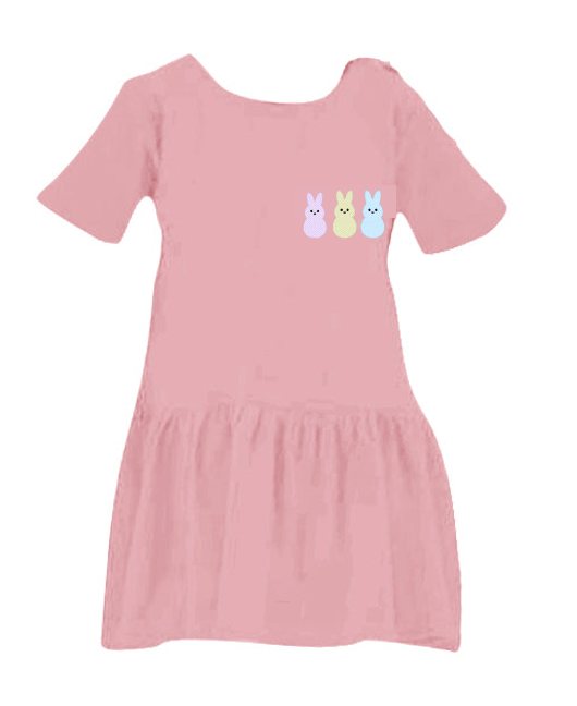 open lace back dress Little Peeps Baby + Little Kids Cotton Dress Baby Pink / 4T