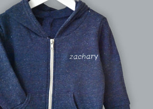Baby Zip Fleece Hoodie juju + stitch  custom personalized script embroidered zip-up fleece