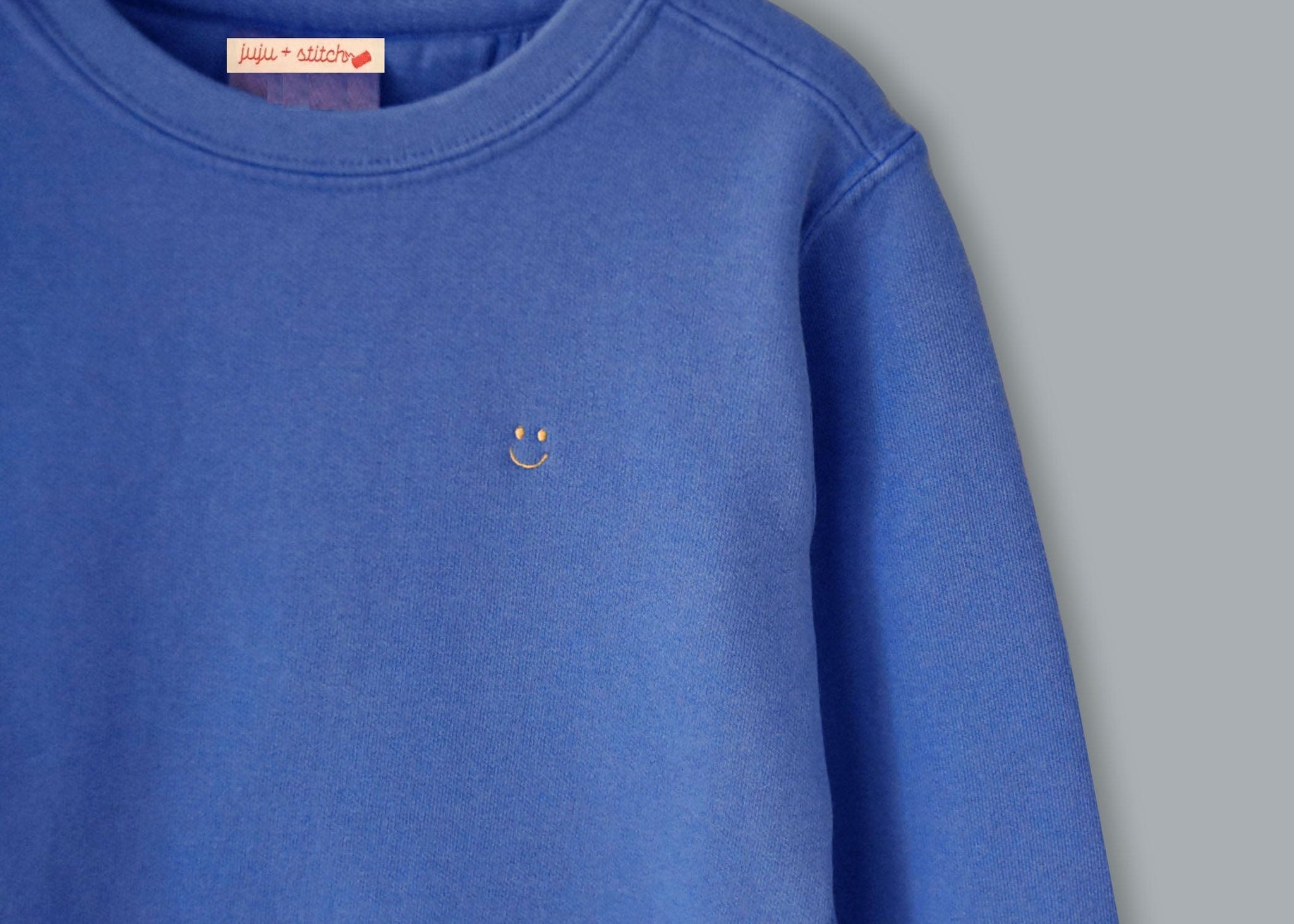 Big Kids Vintagewash Crewneck Sweatshirt juju + stitch  custom personalized script embroidered vintage crewneck fleece sweatshirt