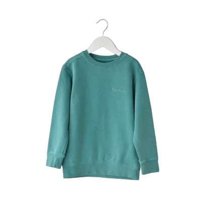 Big Kids Vintagewash Crewneck Sweatshirt juju + stitch  custom personalized script embroidered vintage crewneck fleece sweatshirt