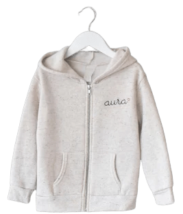 Big Kids Zip Fleece Hoodie juju + stitch  custom personalized script embroidered zip-up fleece sweatshirt