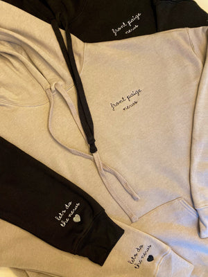 juju + stitch Personalized Custom Embroidered Sweatshirts & Hoodies juju x Front Paige News Hoodie