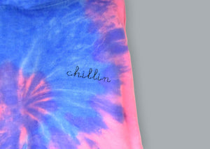 Kids Tie-Dye Pullover Hooded Sweatshirt juju + stitch  custom personalized script embroidered tie dye hoodie