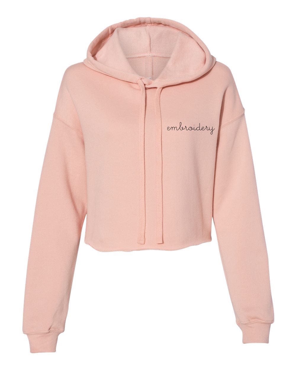 Ladies' Cropped Fleece Hoodie juju + stitch  custom personalized script embroidered cropped fleece hoodie