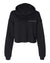 Ladies' Cropped Fleece Hoodie juju + stitch S / Black custom personalized script embroidered cropped fleece hoodie