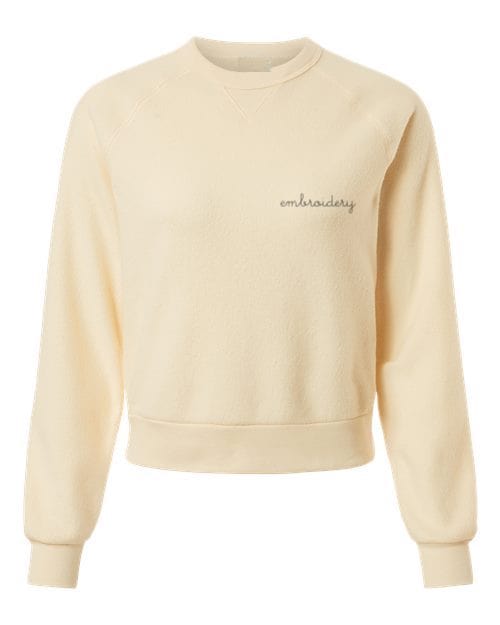 juju + stitch Personalized Custom Embroidered Sweatshirts & Hoodies Ladies' Teddy Cropped Crewneck Sweatshirt