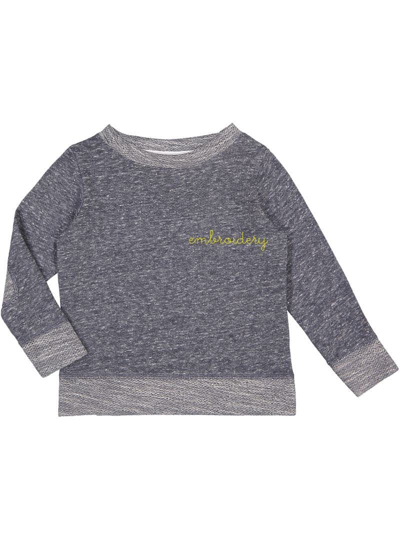 Little kids French terry long sleeve – personalized & custom embroidered