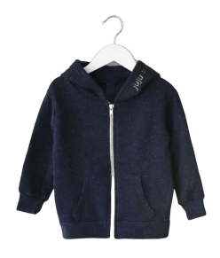 Personalized baby zip fleece hoodie with embroidered name in script font