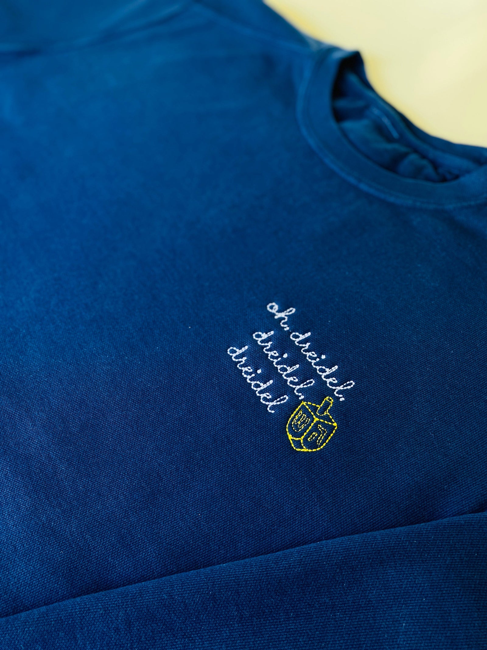 Adult Hanukkah crewneck sweatshirt – dreidel dreidel dreidel