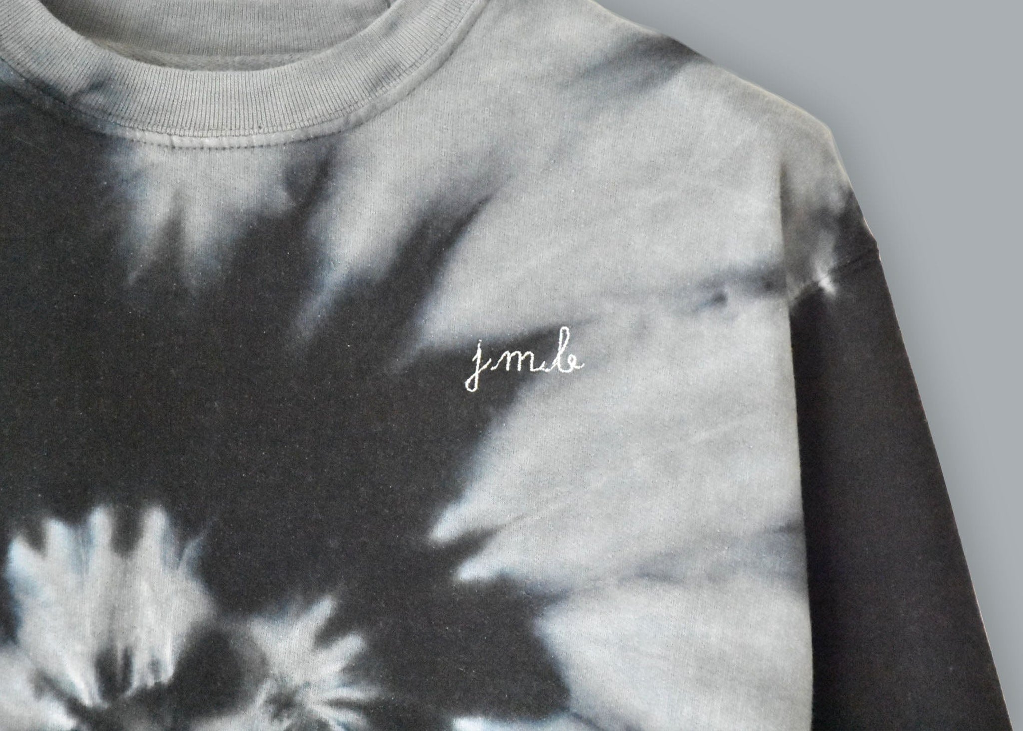 Tie dye sweatshirt shop with name embroidered