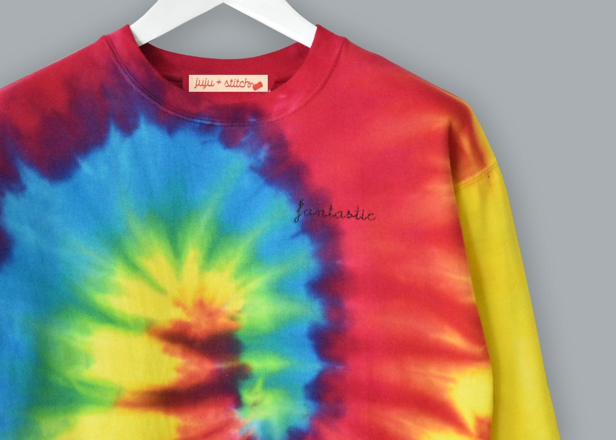 Adult Tie-Dye Crewneck Fleece Sweatshirt (Unisex) - juju + Adult Tie-Dye Crewneck Fleece Sweatshirt (Unisex) - juju +