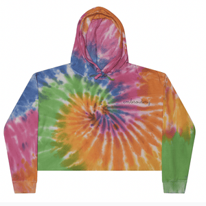 juju + stitch Personalized Custom Embroidered Sweatshirts & Hoodies Pastel Rainbow / Adult XS Ladies' Tie-Dye Cropped Fleece Hoodie