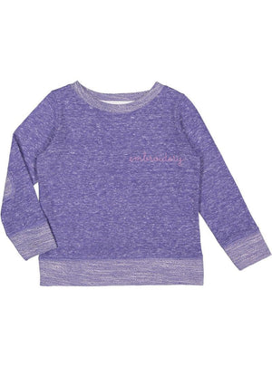 juju + stitch Personalized Custom Embroidered Sweatshirts & Hoodies S (6-8) / Tri-Purple Big Kids French Terry Longsleeve