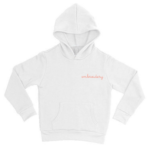 juju + stitch Personalized Custom Embroidered Sweatshirts & Hoodies S (6-8) / White Big Kids Supersoft Hooded Sweatshirt