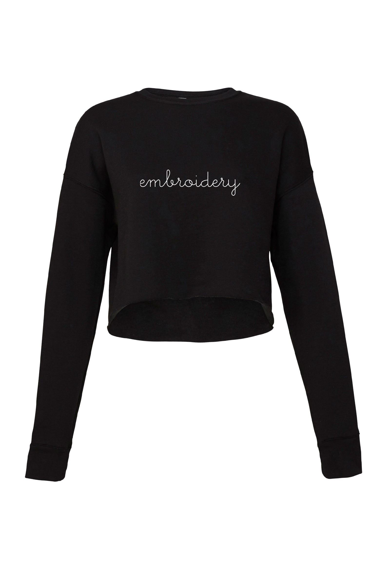 Ladies cropped crewneck sweatshirt – personalized & custom embroidered