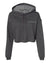 Ladies' Cropped Fleece Hoodie juju + stitch S / Heather Charcoal custom personalized script embroidered cropped fleece hoodie