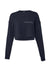 Ladies' Cropped Fleece Crewneck juju + stitch S / Navy custom personalized script embroidered cropped sweatshirt