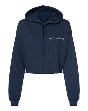 juju + stitch Personalized Custom Embroidered Sweatshirts & Hoodies S / Navy Ladies' Supersoft Cropped Hoodie
