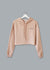 Ladies' Cropped Fleece Hoodie juju + stitch S / Peach custom personalized script embroidered cropped fleece hoodie