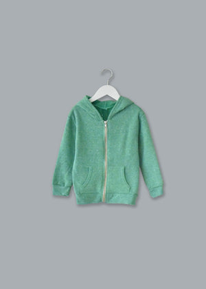 Little Kids Zip Fleece Hoodie juju + stitch Toddler S (2) / Tri Green custom personalized script embroidered zip-up fleece hoodie