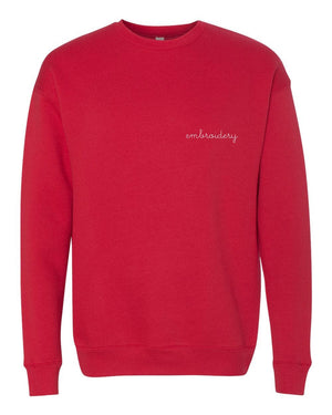 juju + stitch Personalized Custom Embroidered Sweatshirts & Hoodies XS / Red Adult Supersoft Classic Crewneck Sweatshirt (Unisex)