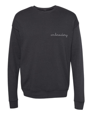 juju + stitch Personalized Custom Embroidered Sweatshirts & Hoodies XS / Solid Charcoal Adult Supersoft Classic Crewneck Sweatshirt (Unisex)