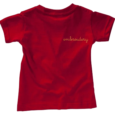 Little Kids Solid Shortsleeve T-shirt juju + stitch 7 / Red custom personalized script embroidered kids t-shirt