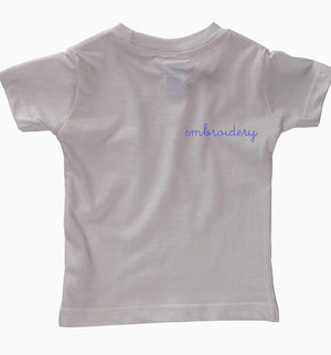 Little Kids Solid Shortsleeve T-shirt juju + stitch 7 / White custom personalized script embroidered kids t-shirt