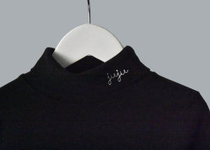juju + stitch Personalized Custom Embroidered T-shirt 6/12 Months / Black Baby Cotton Turtleneck