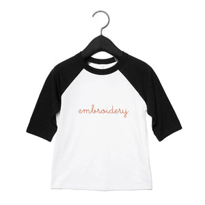 Baby Baseball T-shirt juju + stitch 6M / Black/White custom personalized script embroidered baby baseball t-shirt