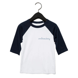 Baby Baseball T-shirt juju + stitch 6M / Navy/White custom personalized script embroidered baby baseball t-shirt