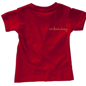 Baby Solid Shortsleeve T-shirt juju + stitch 6M / Red custom personalized script embroidered kids t-shirt