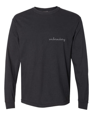 Adult Vintagewash Longsleeve Shirt (Unisex) juju + stitch Adult M / Black custom personalized script embroidered longsleeve shirt