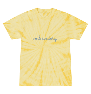 Adult Tie-Dye T-shirt (Unisex) juju + stitch Adult S / Spiral Baby Yellow custom personalized script embroidered kids tie dye t-shirt