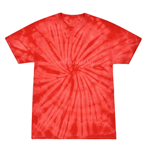 Adult Tie-Dye T-shirt (Unisex) juju + stitch Adult S / Spiral Red custom personalized script embroidered kids tie dye t-shirt