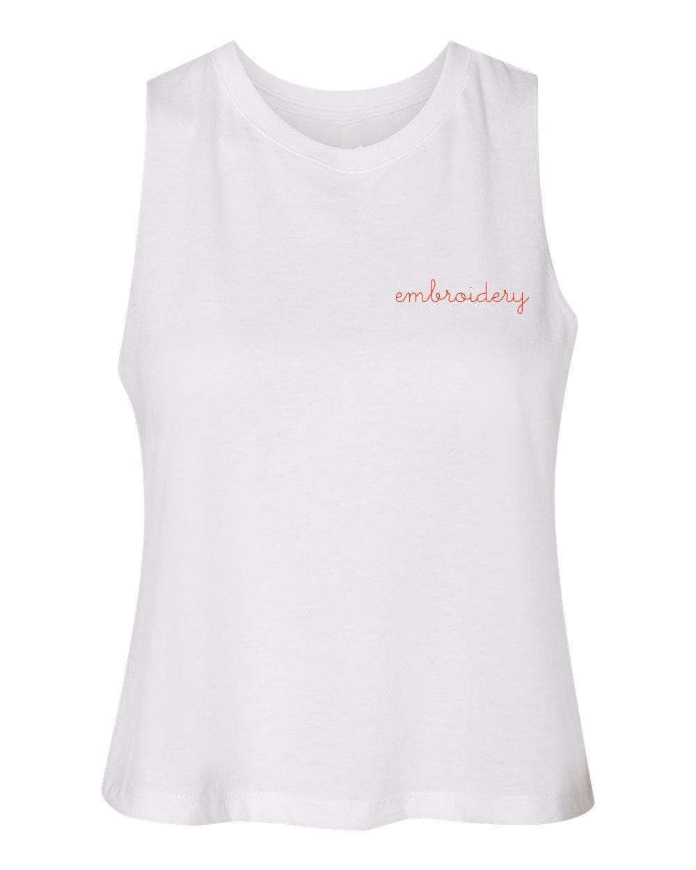 Ladies cropped racerback tank – personalized & custom embroidered