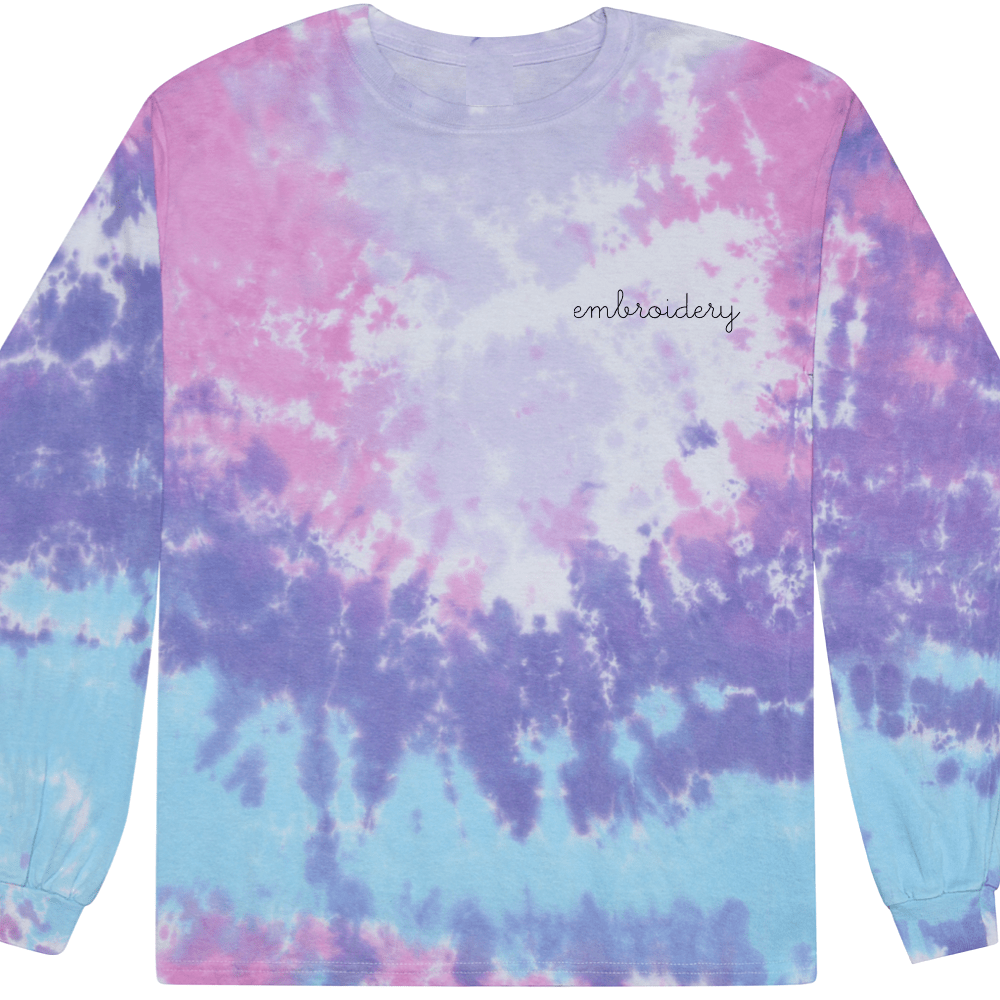 Kids tie-dye long sleeve shirt – personalized & custom embroidered