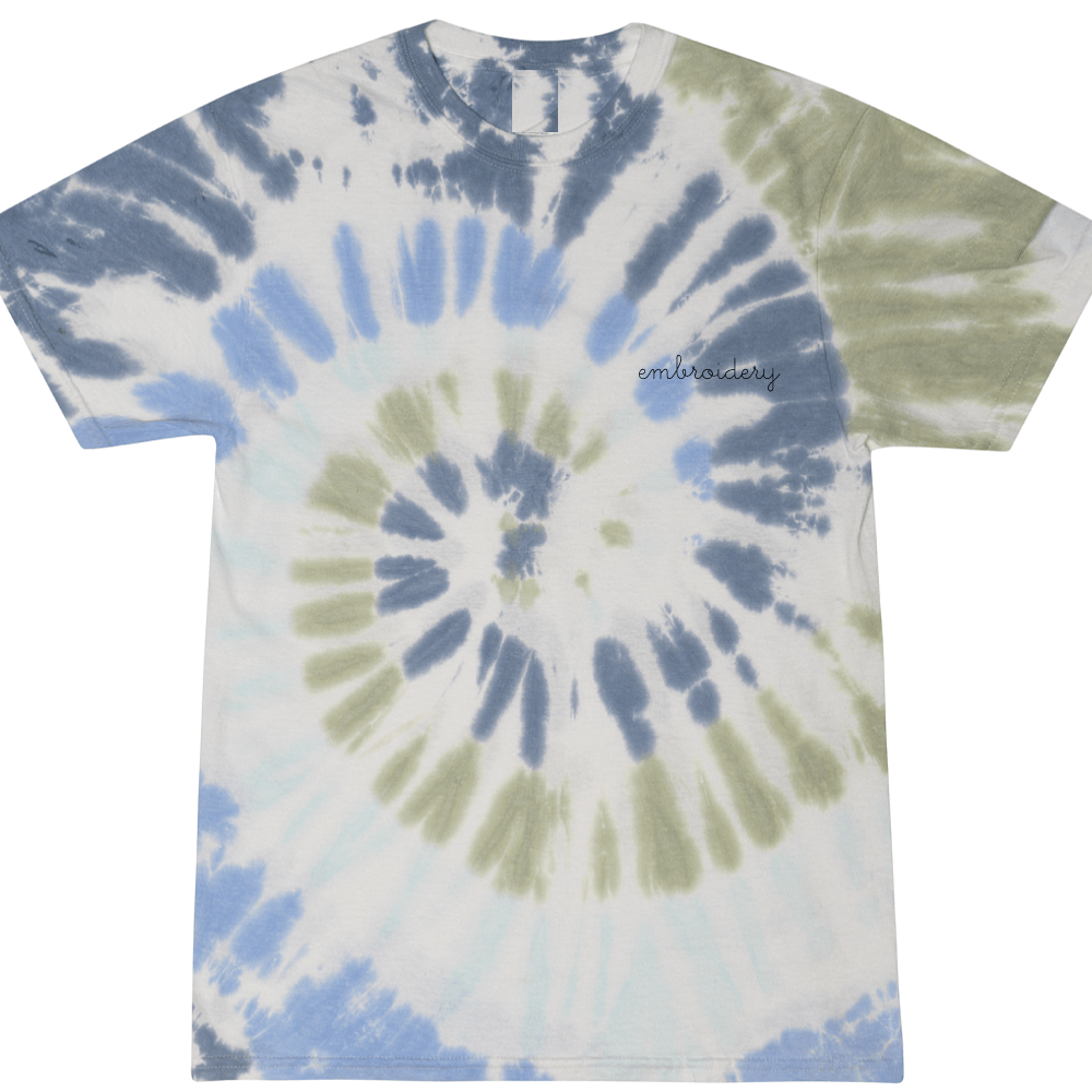 Kids Tie Dye Embroidered Lightning Bolt T-Shirt - Indigo/Black