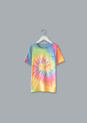 Kids Tie Dye Embroidered Lightning Bolt T-Shirt - Indigo/Black