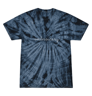 Kids Tie Dye Embroidered Lightning Bolt T-Shirt - Indigo/Black