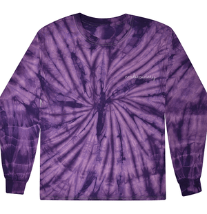 Kids Tie-Dye Longsleeve Shirt juju + stitch KIDS 2-4 / Spiral Purple custom personalized script embroidered tie dye kids longsleeve shirt