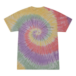 Kids Tie-Dye T-shirt juju + stitch KIDS 2-4 / Spiral Zen custom personalized script embroidered tie dye kids t-shirt