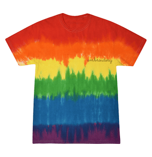 Kids Tie-Dye T-shirt juju + stitch  custom personalized script embroidered tie dye kids t-shirt